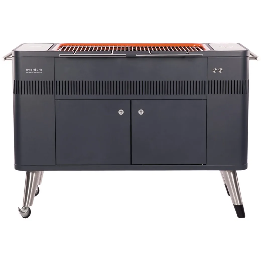 Barbacoa de carbón Everdure HUB con encendido eléctrico y rustidor