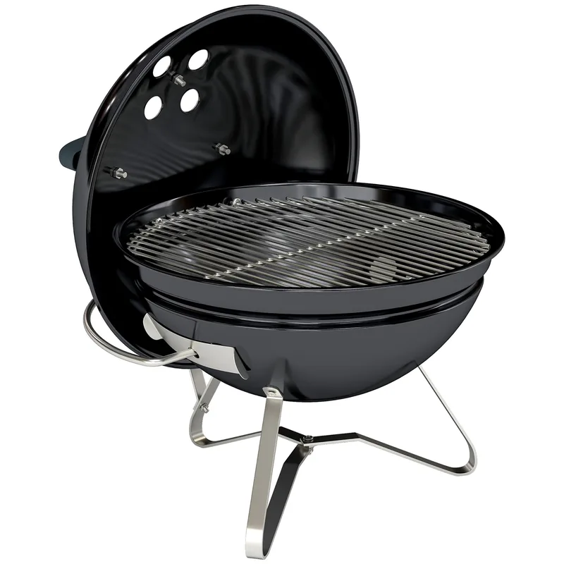 Barbacoa de carbón Outsunny redonda portátil con tapa Ø41 cm