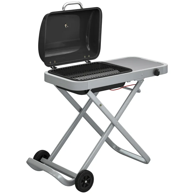 Barbacoa de gas plegable Outsunny tipo maleta 2,5 kW con ruedas