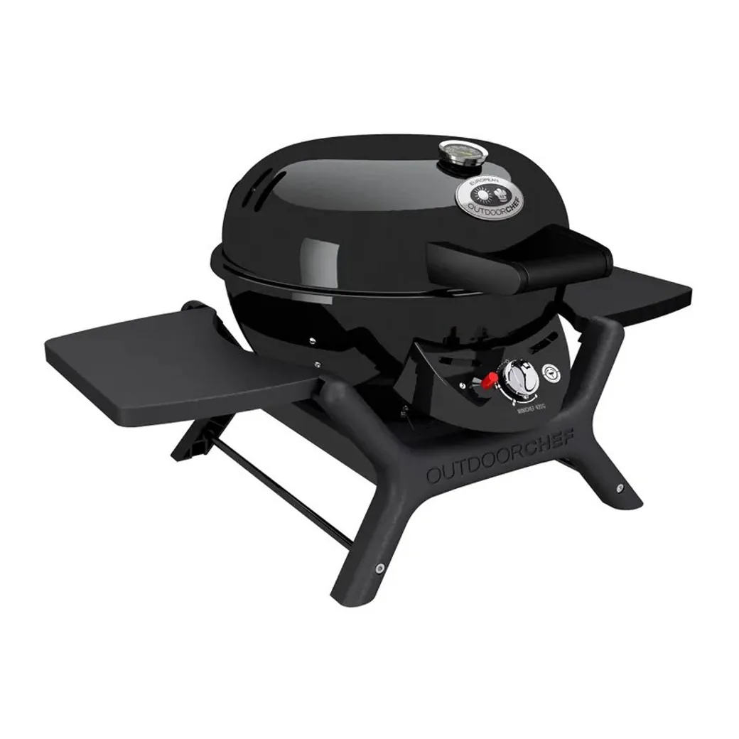 Barbacoa de gas portátil Outdoorchef Minichef P-420 G 4,3 kW negra