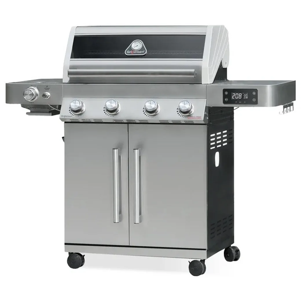 Barbacoa híbrida de gas y carbón Grillstream Gourmet 4 quemadores inox