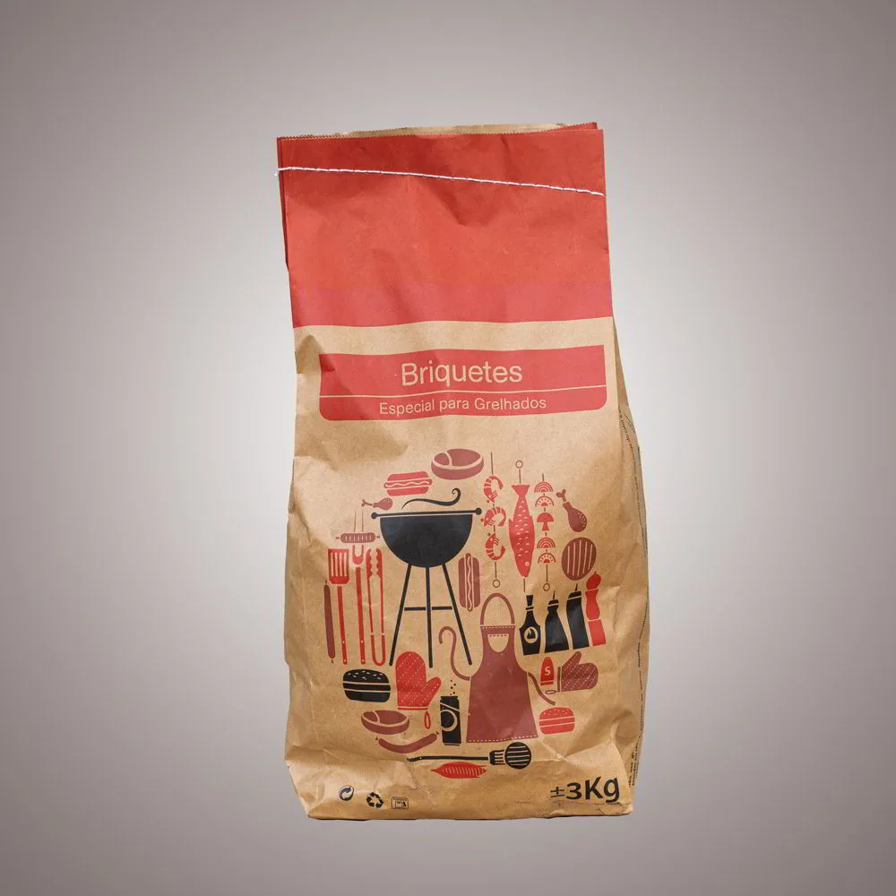 Briquetas de carbón vegetal de encina 3 kg, brasa larga y estable