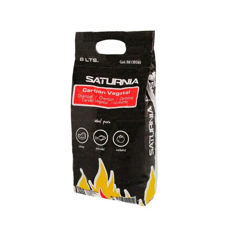 Carbón vegetal SATURNIA bolsa de 8 litros