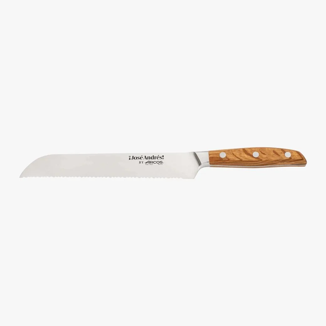 Cuchillo panero Arcos José Andrés 200 mm de sierra con mango de encina