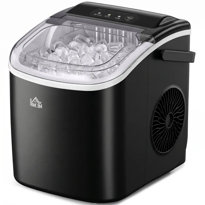 Máquina de hielo de sobremesa HOMCOM 12 kg/24h negra
