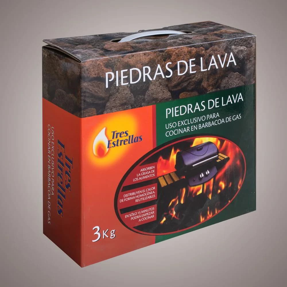 Piedras de lava volcánica para barbacoa de gas 3 kg, 30-50 mm